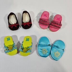 American Girl Doll Shoes Lot 4 Pair Vintage Girl of Today Slippers Sandals Flats